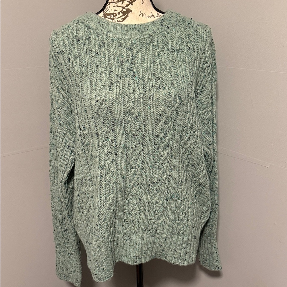 Loft Green Cable Knit Sweater